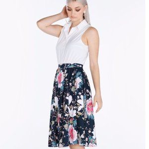 Blackmilk Koson Flowers Pocket Midi Skirt